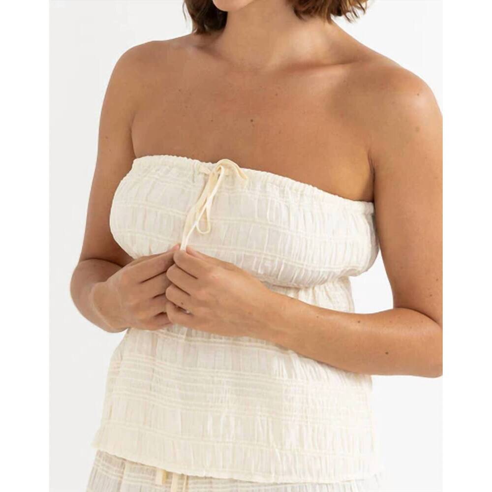 NEW RHYTHM. sandy cove strapless top in natural